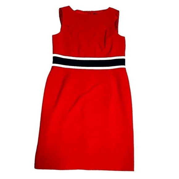 Black Label by Evan Picone Red Sheath Dress Size 14 - Picture 3 of 5